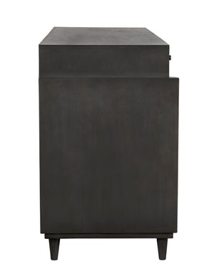 Noir Hermosa Sideboard - Handcrafted Mahogany Console with Caned Doors & Timeless Mid-Century Design GCON204P