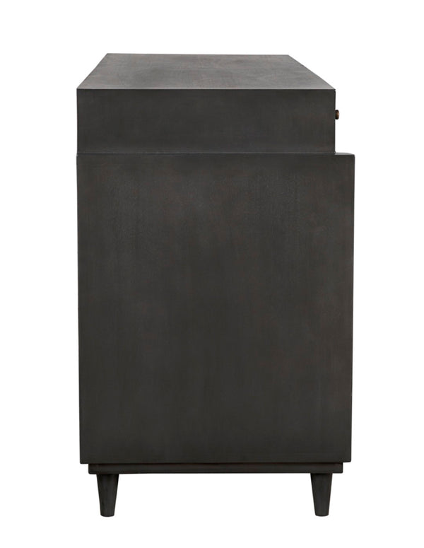 Noir Hermosa Sideboard - Handcrafted Mahogany Console with Caned Doors & Timeless Mid-Century Design GCON204P