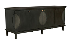 Noir Dumont Hand-Carved Mahogany Sideboard - Elegant Pale Finish, Brass Pulls, Ample Storage & Versatile Design GCON214P