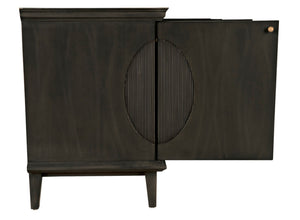 Noir Dumont Hand-Carved Mahogany Sideboard - Elegant Pale Finish, Brass Pulls, Ample Storage & Versatile Design GCON214P
