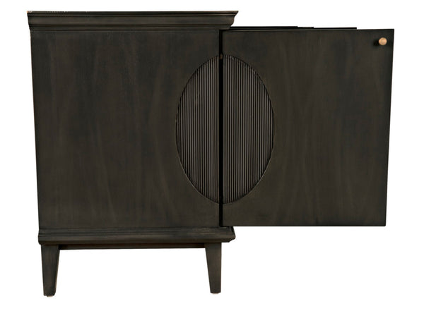 Noir Dumont Hand-Carved Mahogany Sideboard - Elegant Pale Finish, Brass Pulls, Ample Storage & Versatile Design GCON214P