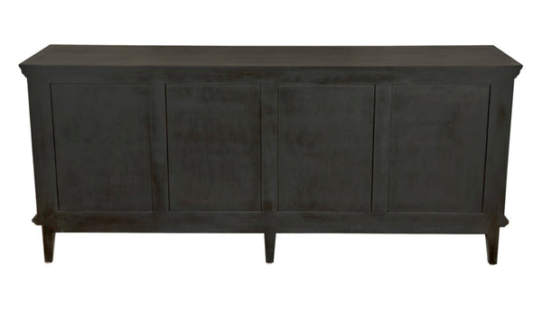 Noir Dumont Hand-Carved Mahogany Sideboard - Elegant Pale Finish, Brass Pulls, Ample Storage & Versatile Design GCON214P