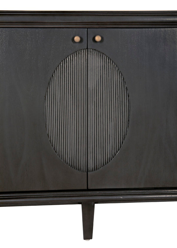 Noir Dumont Hand-Carved Mahogany Sideboard - Elegant Pale Finish, Brass Pulls, Ample Storage & Versatile Design GCON214P