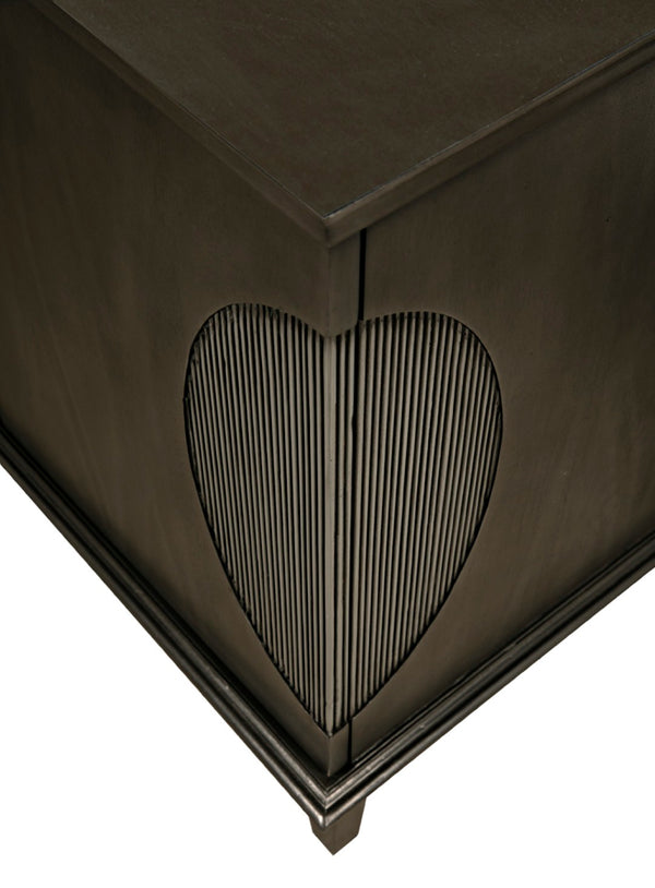 Noir Dumont Hand-Carved Mahogany Sideboard - Elegant Pale Finish, Brass Pulls, Ample Storage & Versatile Design GCON214P