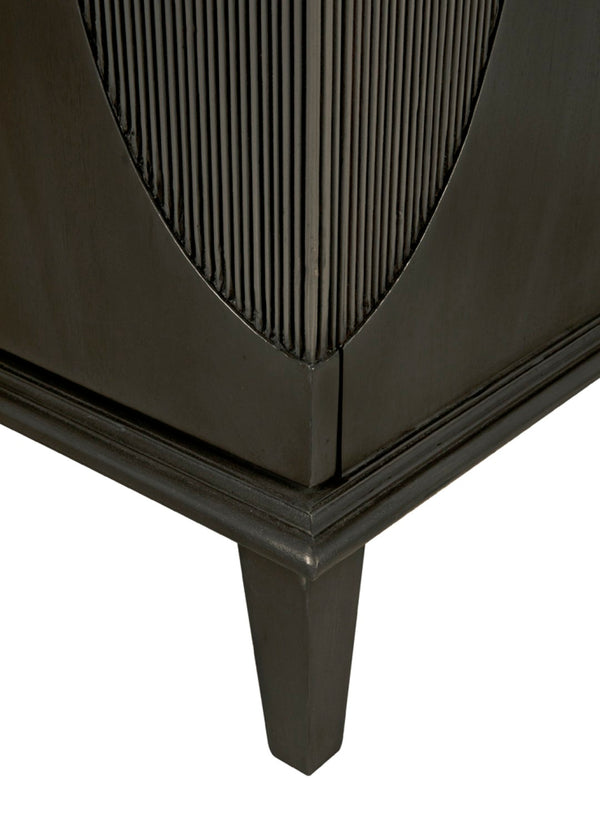 Noir Dumont Hand-Carved Mahogany Sideboard - Elegant Pale Finish, Brass Pulls, Ample Storage & Versatile Design GCON214P