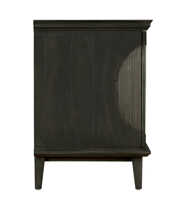 Noir Dumont Hand-Carved Mahogany Sideboard - Elegant Pale Finish, Brass Pulls, Ample Storage & Versatile Design GCON214P