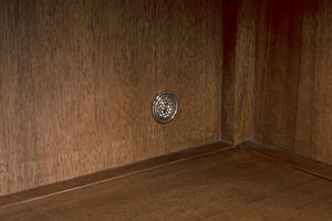 Noir Quadrant Handcrafted Sideboard with Sculpted Doors - Modern Design for Stylish Home Storage Solutions Dark Walnut GCON231DW-2