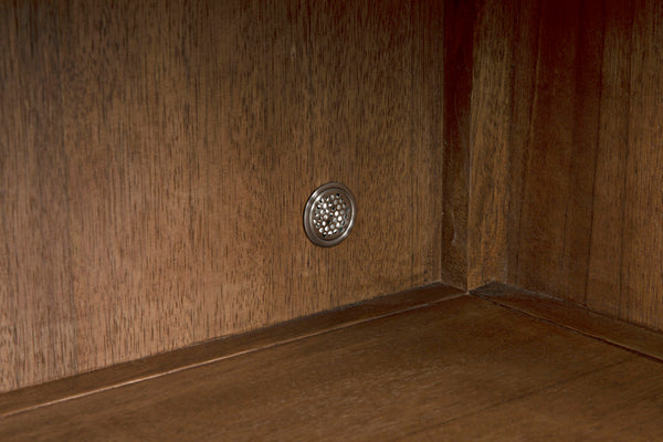 Noir Quadrant Handcrafted Sideboard with Sculpted Doors - Modern Design for Stylish Home Storage Solutions Dark Walnut GCON231DW-2