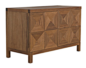 Noir Quadrant Handcrafted Sideboard with Sculpted Doors - Modern Design for Stylish Home Storage Solutions Dark Walnut GCON231DW-2