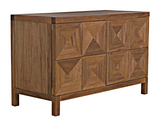 Noir Quadrant Handcrafted Sideboard with Sculpted Doors - Modern Design for Stylish Home Storage Solutions Dark Walnut GCON231DW-2