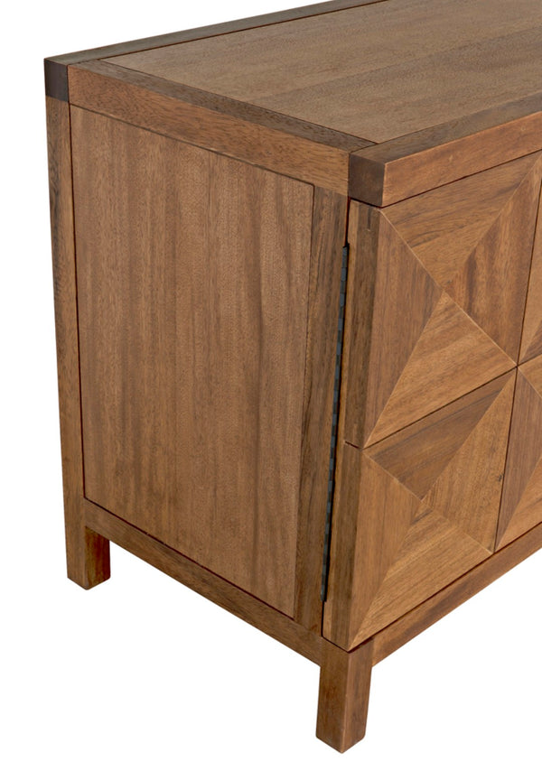 Noir Quadrant Handcrafted Sideboard with Sculpted Doors - Modern Design for Stylish Home Storage Solutions Dark Walnut GCON231DW-2