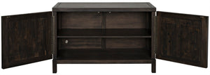 Noir Quadrant Handcrafted Sideboard with Sculpted Doors - Modern Design for Stylish Home Storage Solutions Ebony Walnut GCON231EB-2