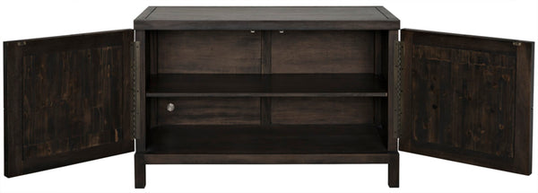 Noir Quadrant Handcrafted Sideboard with Sculpted Doors - Modern Design for Stylish Home Storage Solutions Ebony Walnut GCON231EB-2