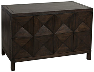 Noir Quadrant Handcrafted Sideboard with Sculpted Doors - Modern Design for Stylish Home Storage Solutions Ebony Walnut GCON231EB-2