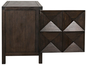 Noir Quadrant Handcrafted Sideboard with Sculpted Doors - Modern Design for Stylish Home Storage Solutions Ebony Walnut GCON231EB-2