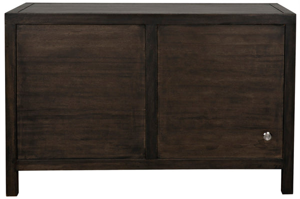 Noir Quadrant Handcrafted Sideboard with Sculpted Doors - Modern Design for Stylish Home Storage Solutions Ebony Walnut GCON231EB-2