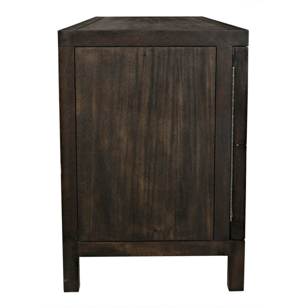 Noir Quadrant 3 Door Sideboard – Elegant Storage Solution with Sculptural Design for Modern Interiors Ebony Walnut GCON231EB-3