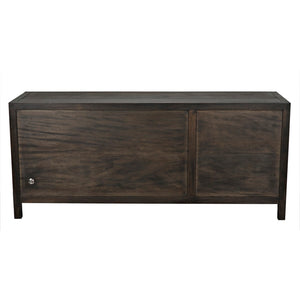 Noir Quadrant 3 Door Sideboard – Elegant Storage Solution with Sculptural Design for Modern Interiors Ebony Walnut GCON231EB-3