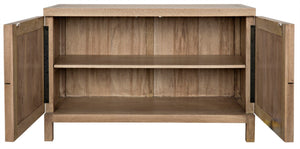 Noir Quadrant Handcrafted Sideboard with Sculpted Doors - Modern Design for Stylish Home Storage Solutions Washed Walnut GCON231WAW-2