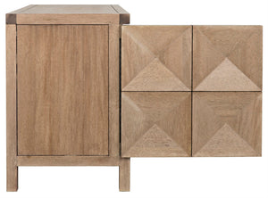 Noir Quadrant Handcrafted Sideboard with Sculpted Doors - Modern Design for Stylish Home Storage Solutions Washed Walnut GCON231WAW-2