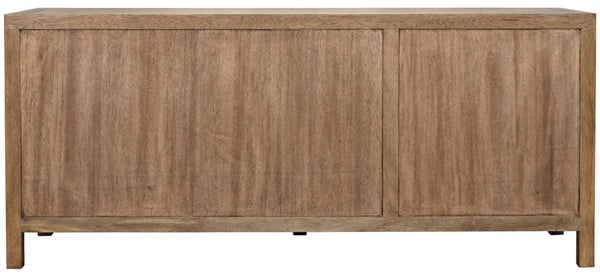 Noir Quadrant 3 Door Sideboard – Elegant Storage Solution with Sculptural Design for Modern Interiors Washed Walnut GCON231WAW-3