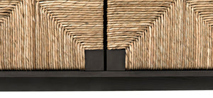 Noir Brook 4 Door Sideboard - Elegant Solid Mahogany with Sea Grass Accents for Stylish Storage Solutions Pale GCON239-2P