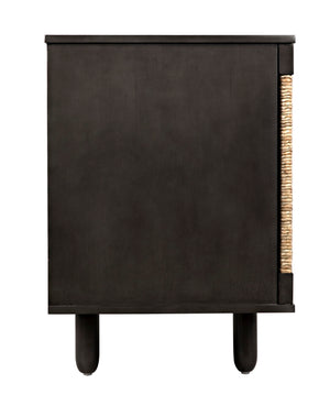 Noir Brook 4 Door Sideboard - Elegant Solid Mahogany with Sea Grass Accents for Stylish Storage Solutions Pale GCON239-2P