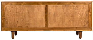 Noir Brook 4 Door Sideboard - Elegant Solid Mahogany with Sea Grass Accents for Stylish Storage Solutions Clear Coat Semi-Gloss GCON239-2T