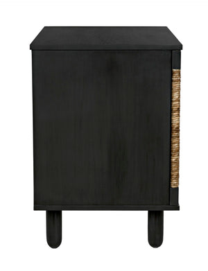 Noir Brook 2 Door Sideboard - Elegant Mahogany Storage with Coastal Sea Grass Panels for Any Space Pale GCON239P