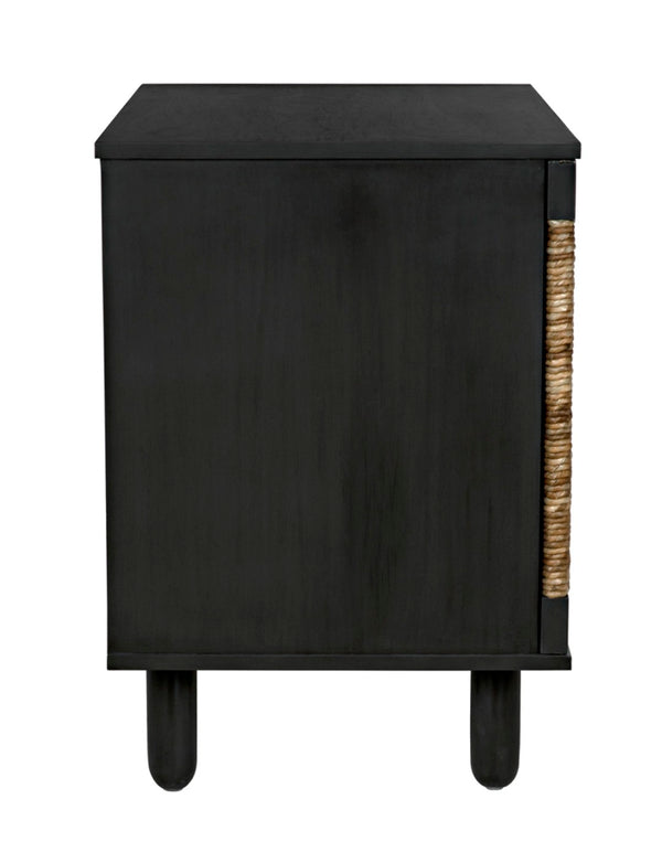 Noir Brook 2 Door Sideboard - Elegant Mahogany Storage with Coastal Sea Grass Panels for Any Space Pale GCON239P
