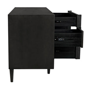Noir Morten 9 Drawer Dresser - Hand-Carved Mahogany with Timeless Style and Ample Storage for Your Bedroom Pale GCON241P