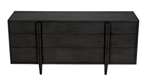 Noir Morten 9 Drawer Dresser - Hand-Carved Mahogany with Timeless Style and Ample Storage for Your Bedroom Pale GCON241P