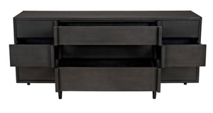 Noir Morten 9 Drawer Dresser - Hand-Carved Mahogany with Timeless Style and Ample Storage for Your Bedroom Pale GCON241P