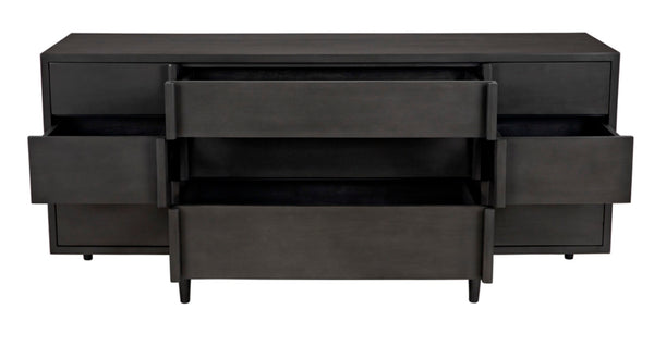 Noir Morten 9 Drawer Dresser - Hand-Carved Mahogany with Timeless Style and Ample Storage for Your Bedroom Pale GCON241P