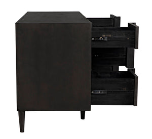 Noir Morten 9 Drawer Dresser - Hand-Carved Mahogany with Timeless Style and Ample Storage for Your Bedroom Pale GCON241P