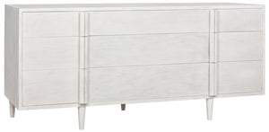 Noir Morten 9 Drawer Dresser - Hand-Carved Mahogany with Timeless Style and Ample Storage for Your Bedroom White Wash GCON241WH