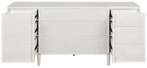 Noir Morten 9 Drawer Dresser - Hand-Carved Mahogany with Timeless Style and Ample Storage for Your Bedroom White Wash GCON241WH