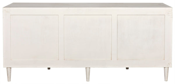 Noir Morten 9 Drawer Dresser - Hand-Carved Mahogany with Timeless Style and Ample Storage for Your Bedroom White Wash GCON241WH