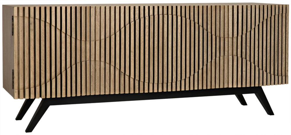 Noir Illusion Sideboard - Sculptural Walnut Storage with Iron Base, Modern Design for Stylish Interiors Bleached Walnut w/ Matte Black Frame GCON244BW