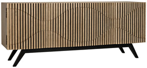 Noir Illusion Sideboard - Sculptural Walnut Storage with Iron Base, Modern Design for Stylish Interiors Bleached Walnut w/ Matte Black Frame GCON244BW