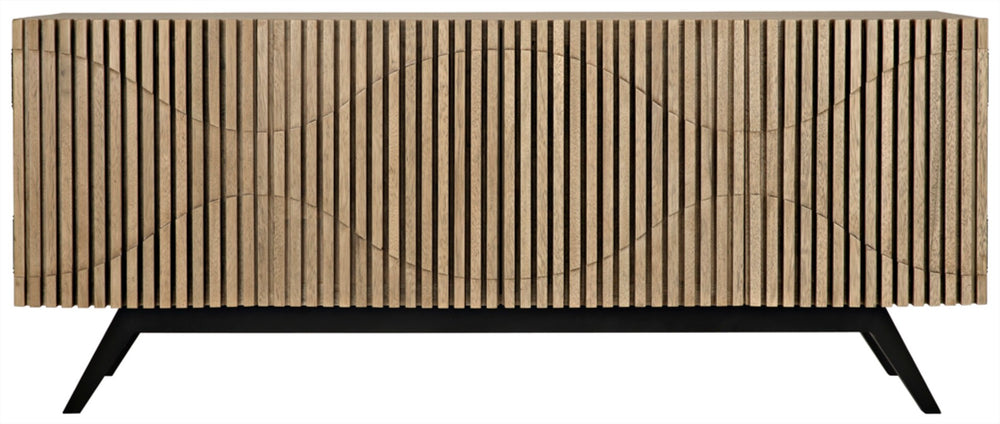 Noir Illusion Sideboard - Sculptural Walnut Storage with Iron Base, Modern Design for Stylish Interiors Bleached Walnut w/ Matte Black Frame GCON244BW