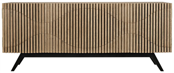 Noir Illusion Sideboard - Sculptural Walnut Storage with Iron Base, Modern Design for Stylish Interiors Bleached Walnut w/ Matte Black Frame GCON244BW