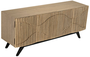 Noir Illusion Sideboard - Sculptural Walnut Storage with Iron Base, Modern Design for Stylish Interiors Bleached Walnut w/ Matte Black Frame GCON244BW
