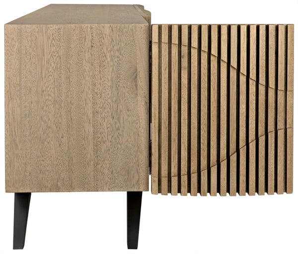 Noir Illusion Sideboard - Sculptural Walnut Storage with Iron Base, Modern Design for Stylish Interiors Bleached Walnut w/ Matte Black Frame GCON244BW