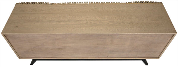 Noir Illusion Sideboard - Sculptural Walnut Storage with Iron Base, Modern Design for Stylish Interiors Bleached Walnut w/ Matte Black Frame GCON244BW