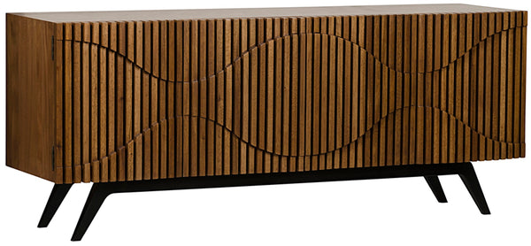 Noir Illusion Sideboard - Sculptural Walnut Storage with Iron Base, Modern Design for Stylish Interiors Dark Walnut w/ Matte Black Frame GCON244DW