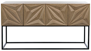 Noir Zurich Console - Striking Modern Design in Rich Ebony for Grand Spaces and Stylish Entryways Bleached Walnut GCON262BW