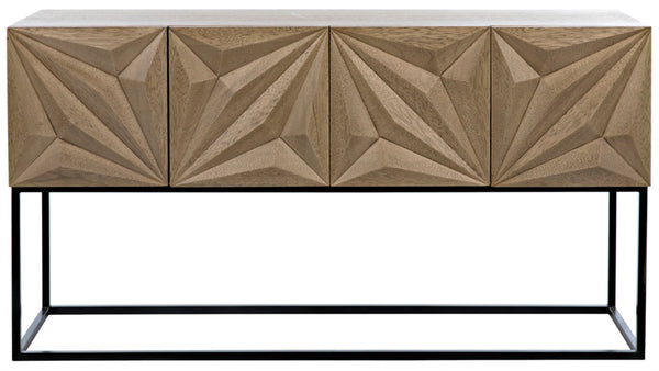 Noir Zurich Console - Striking Modern Design in Rich Ebony for Grand Spaces and Stylish Entryways Bleached Walnut GCON262BW