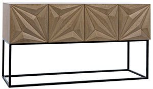 Noir Zurich Console - Striking Modern Design in Rich Ebony for Grand Spaces and Stylish Entryways Bleached Walnut GCON262BW