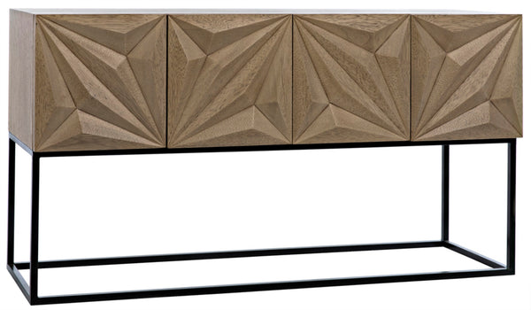 Noir Zurich Console - Striking Modern Design in Rich Ebony for Grand Spaces and Stylish Entryways Bleached Walnut GCON262BW